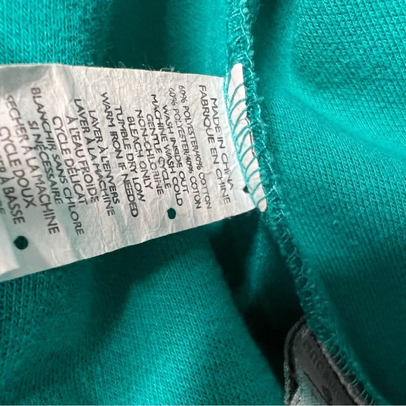 rocawear sweater zip up hoodie turquoise blue with white logo decals striped - Picture 11 of 12